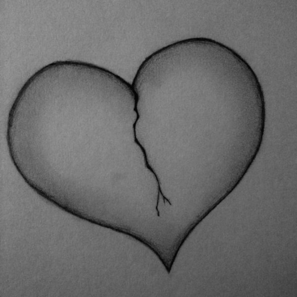Сердечко рисунок карандашом