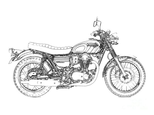 Мопед рисунок карандашом