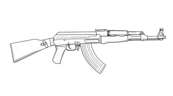 Автомат рисунок карандашом