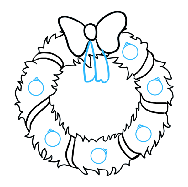 Новогодний венок рисование