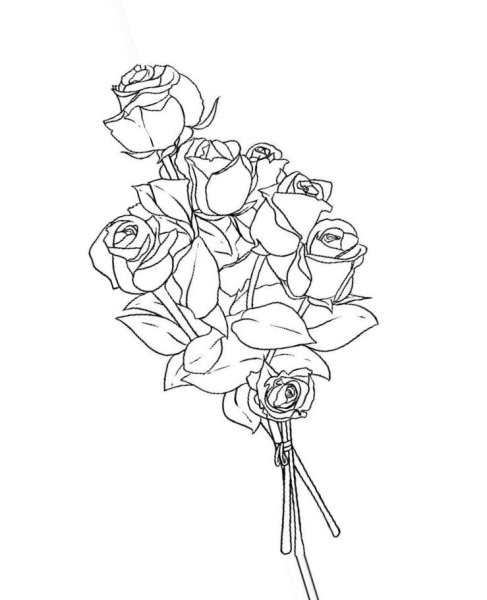Раскраска букет роз
