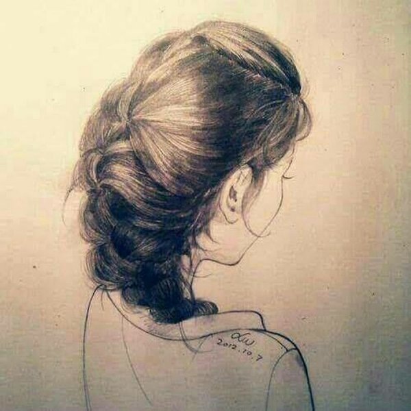 Рисунки карандашом девушки со спины