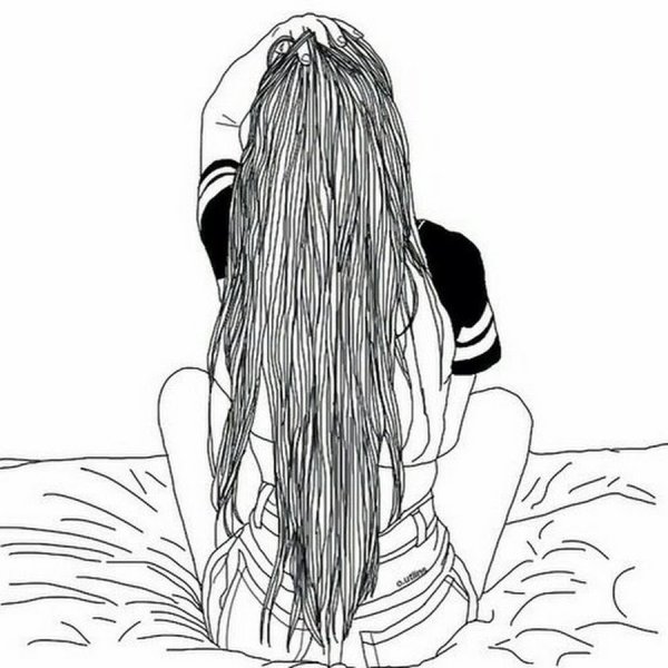 Девушка со спины набросок