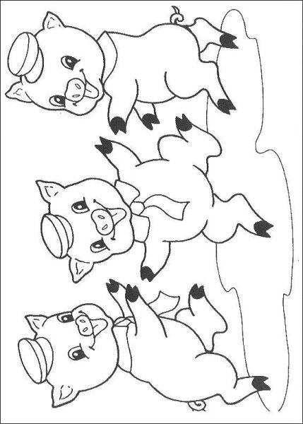 Три поросенка. Сказки-раскраски