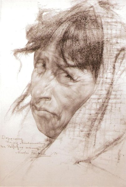 Николай Фешин карандаш набросок