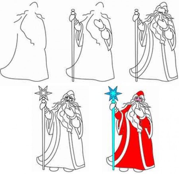 Рисование Деда Мороза