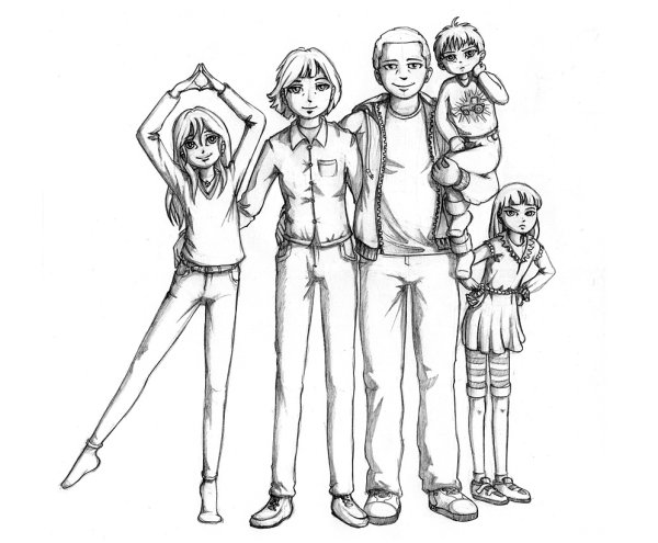 Рисунок семьи для срисовки