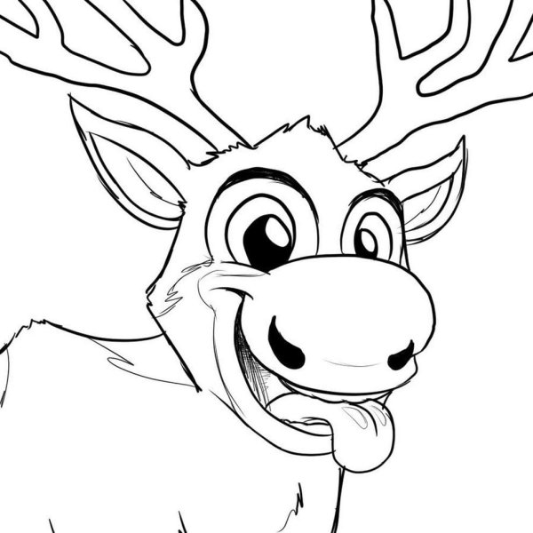 Северный олень раскраска для детей