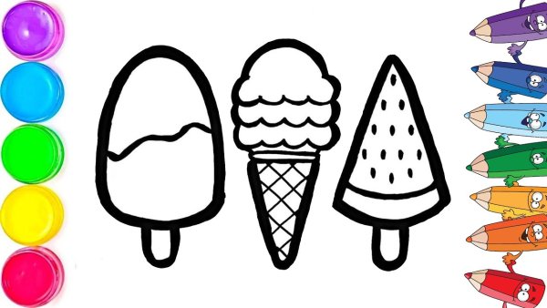 Трафарет для рисования мороженое