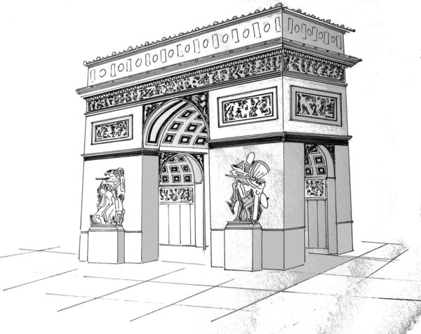 Триумфальная арка карандашом