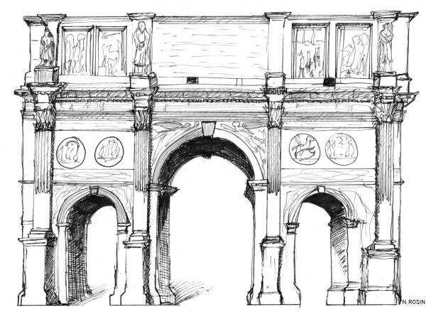 Триумфальная арка Константина в Риме чертеж