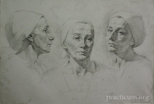 Академический портрет рисунок Академия Репина