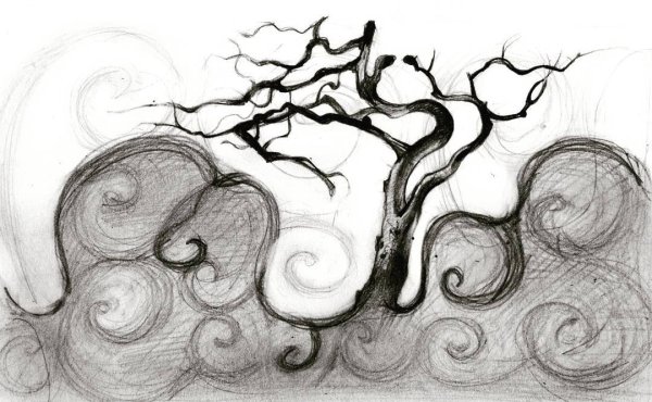 Абстракция цветными карандашами