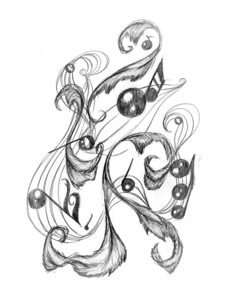 Абстрактная композиция тушью