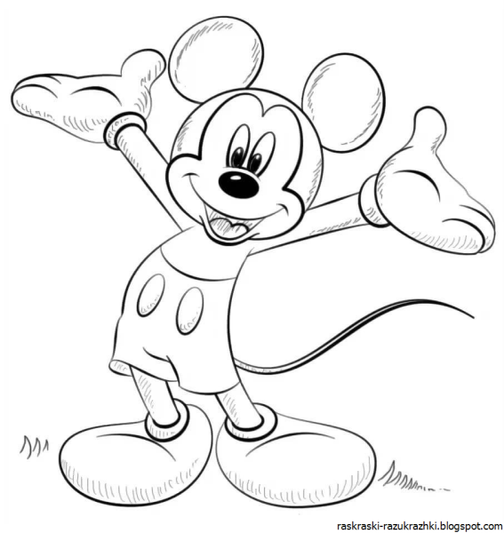 Герои из мультфильмов для срисовки Микки Маус