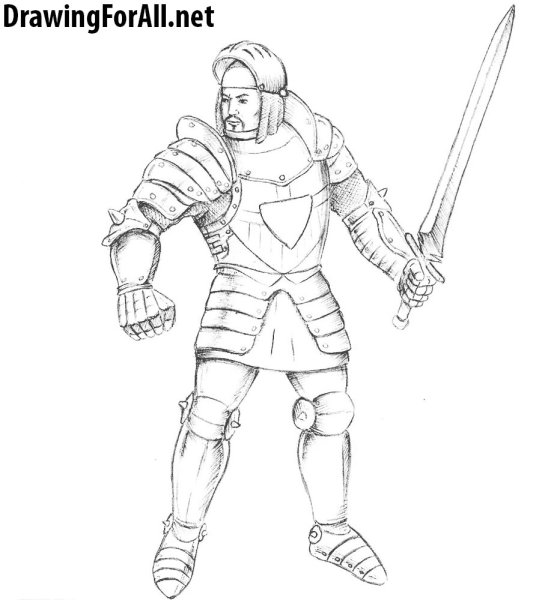 Рисунок рыцаря карандашом поэтапно