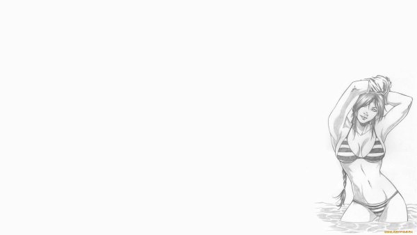 Девушка в купальнике карандашом