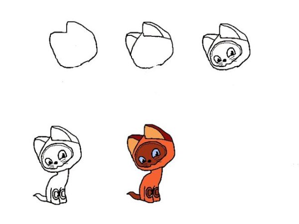 Котенок Гав рисовать