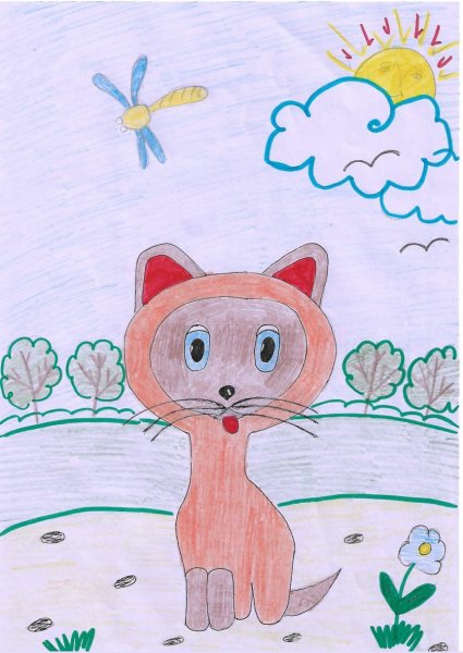 Котенок Гав карандашом