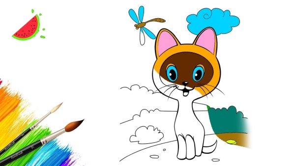 Как раскрасить котенка Гава