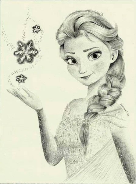 Рисунки карандашом Холодное сердце