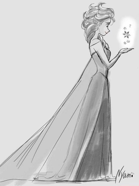 Эльза арт карандашом Холодное сердце