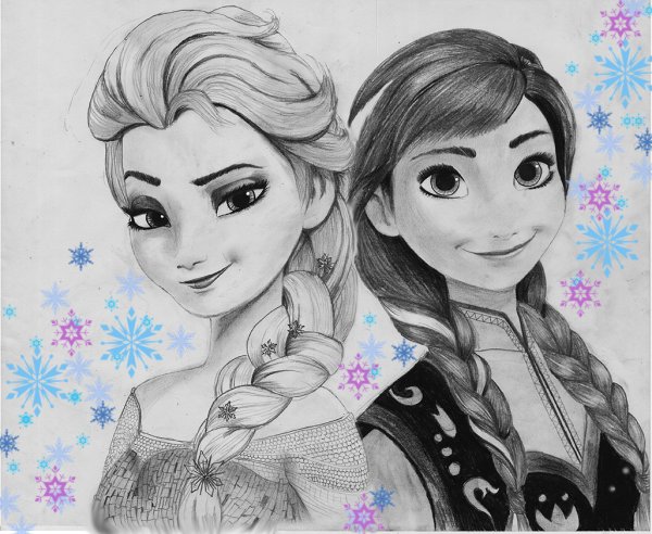 Холодное сердце для срисовки