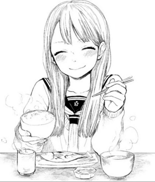 Раскраска девочка с кофе