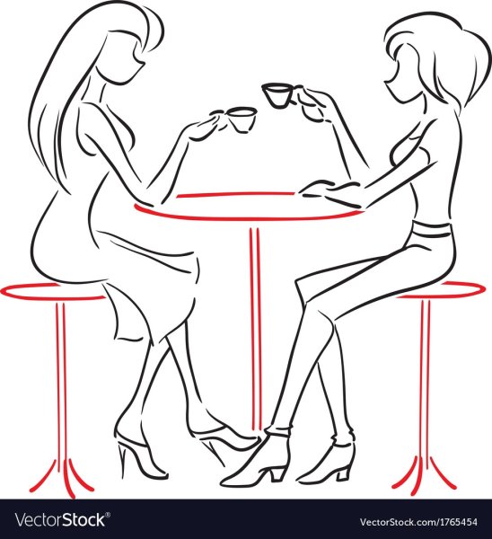 Иллюстрации 2 человека за столиком