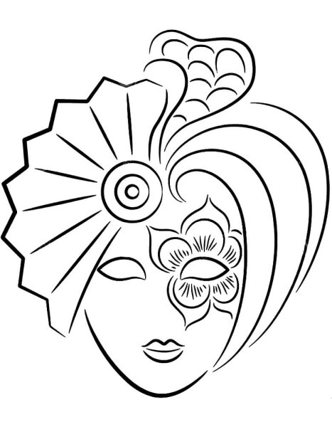 Карнавальная маска раскраска