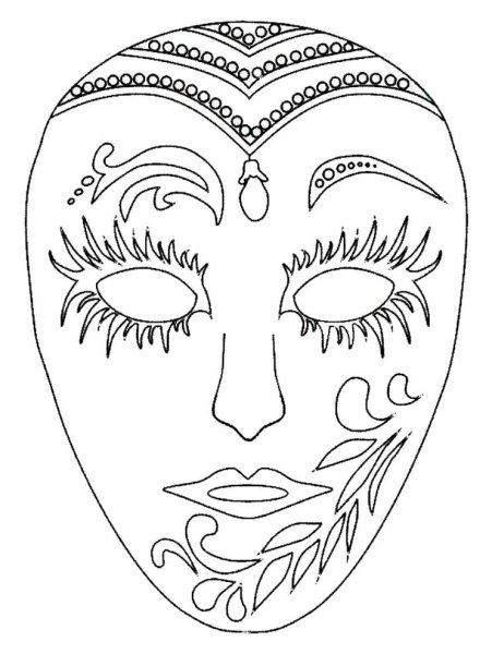 Трафарет карнавальной маски