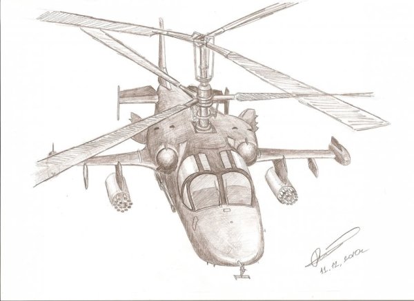 Вертолёт ка-52 Аллигатор рисунок