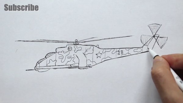 Вертолет рисунок легкий