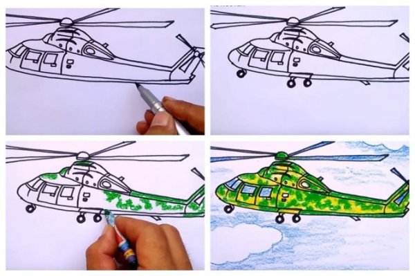 Вертолет карандашом