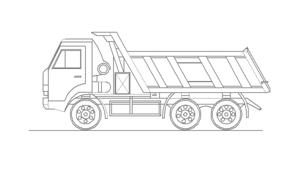 Раскраски КАМАЗ 55111 самосвал
