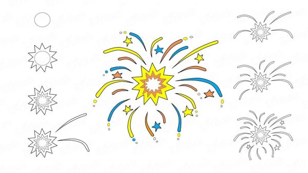 Салют рисунок