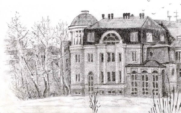 Подмосковные дворянские усадьбы 18-19 века рисунок карандашом