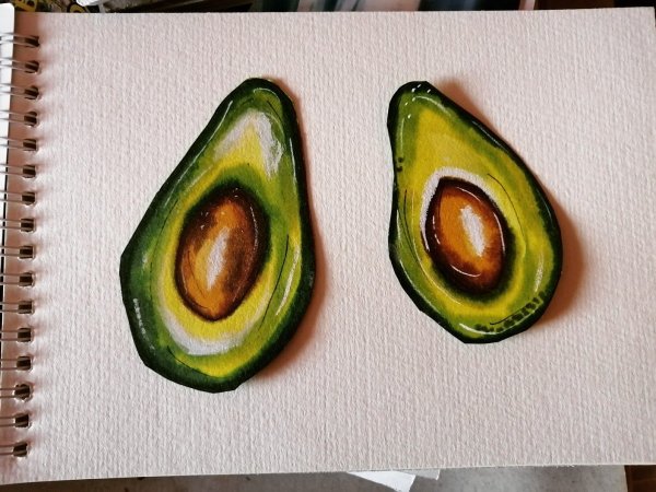 Пошаговое рисование авокадо