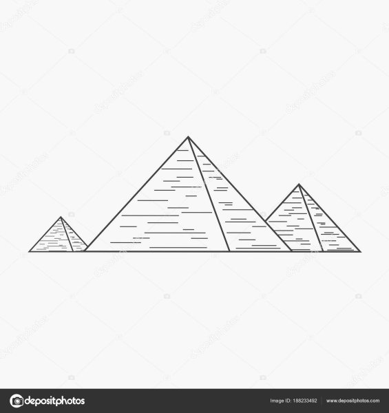 Сфинкс Египет рисованный с пирамидой Хеопса