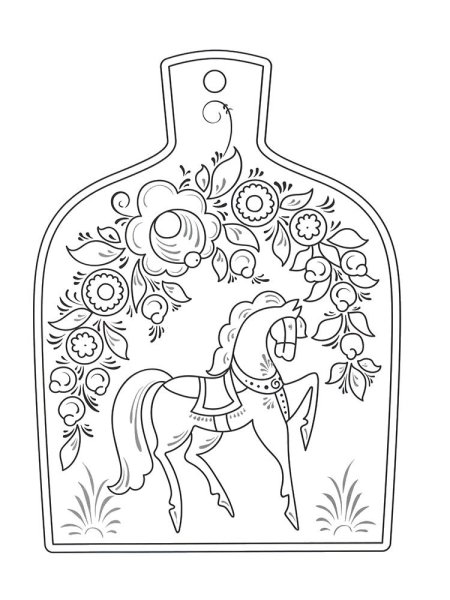 Народные промыслы. Раскраска