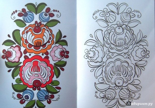 Роспись Городец эскиз