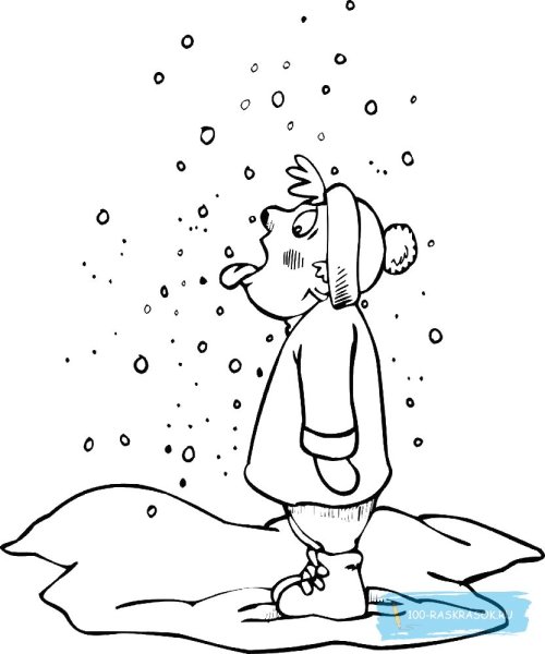 Снег раскраска для детей