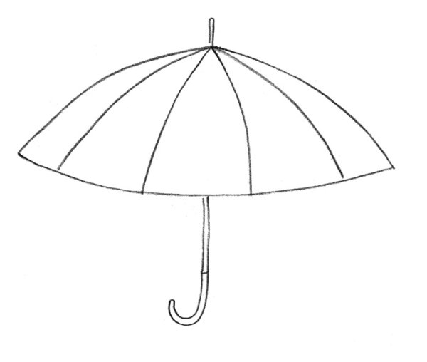 Зонтик с ручкой раскраска