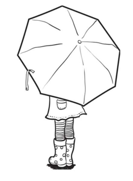 Девочка с зонтиком раскраска