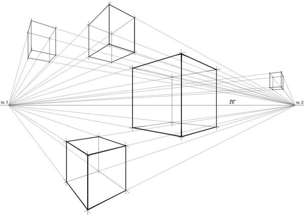 Угловая перспектива интерьера