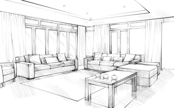 Перспектива с двумя точками схода улица