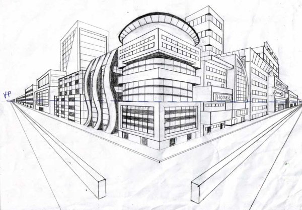 Угловая перспектива интерьера комнаты