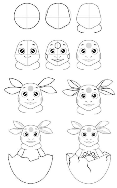 Лунтик рисунок карандашом