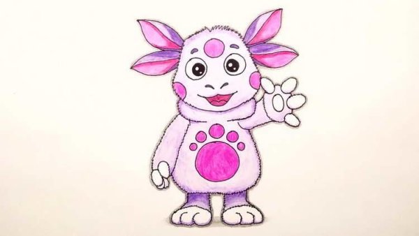 Поэтапное рисование Лунтика