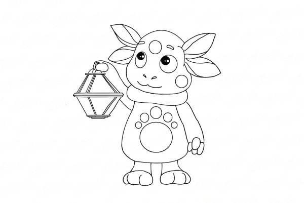 Раскраска Лунтик голова